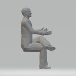  model of a bald man sitting