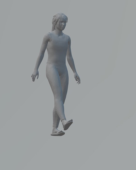 figure of a woman walking