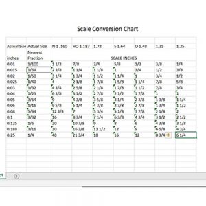 Spread Sheet Conversion Scale Table