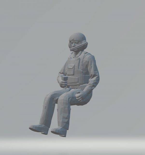 Highley detailed Full body of a Jet Fighter Pilot looking right tall 95mm (when standing) scale 1:18 - Image 4