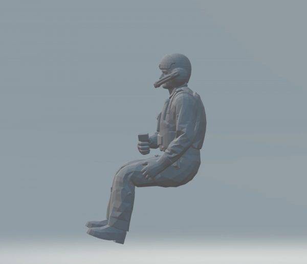 Highley detailed Full body of a Jet Fighter Pilot looking right tall 95mm (when standing) scale 1:18 - Image 2