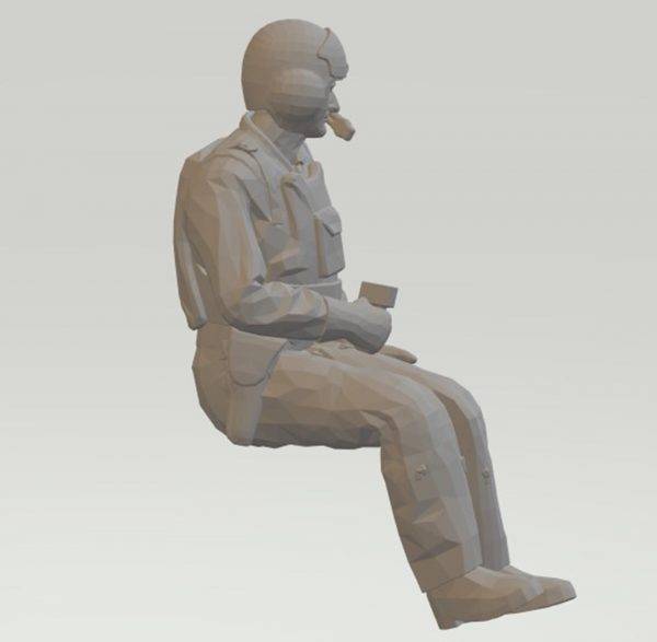 Highley detailed Full body of a Jet Fighter Pilot looking left tall 95mm (when standing) scale 1:18 - Image 4