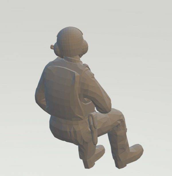Highley detailed Full body of a Jet Fighter Pilot looking left tall 95mm (when standing) scale 1:18 - Image 2