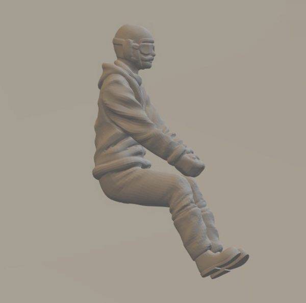 Highley detailed Full body of a world War Biplane Pilot  tall 95mm (when standing) scale 1:18 - Image 3